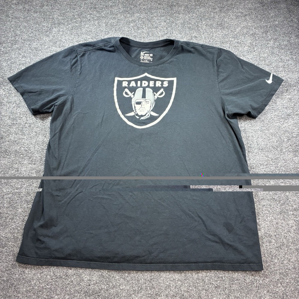 Nike Las Vegas Raiders T Shirt Mens XL Black NFL Football Swoosh Logo